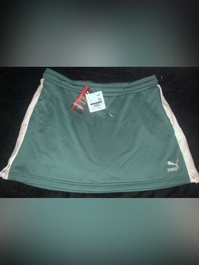 Puma iconic XL Women's blue spruce green T-7 A-Line track Skirt